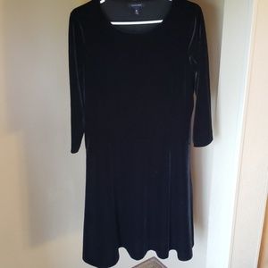 Lands End Velvet Black Dress